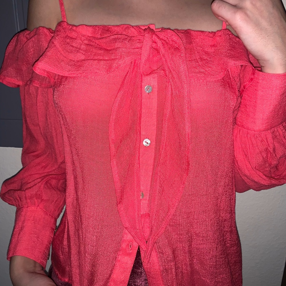 Coral blouse